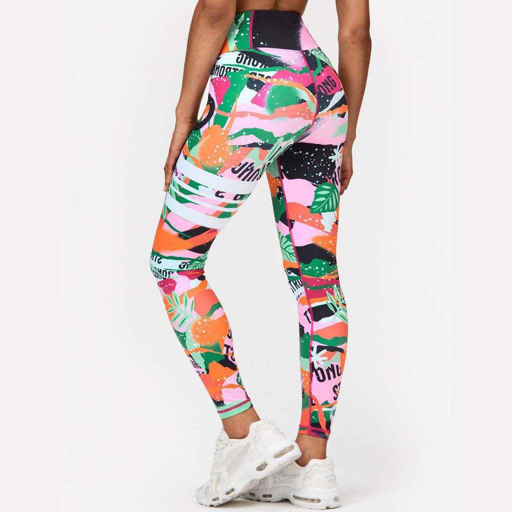 Printed Tight Pants, High Waisted Sports Leggings, Women's Yoga Clothes, Yoga Pants, Elastic Sports Pants