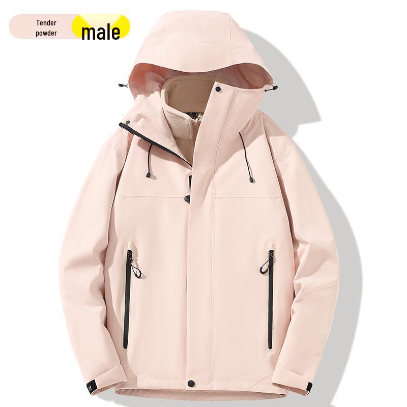 Men's & Women's Three-in-One Hooded Graphene Fleece Windbreaker - Windproof & Waterproof Jacket Set