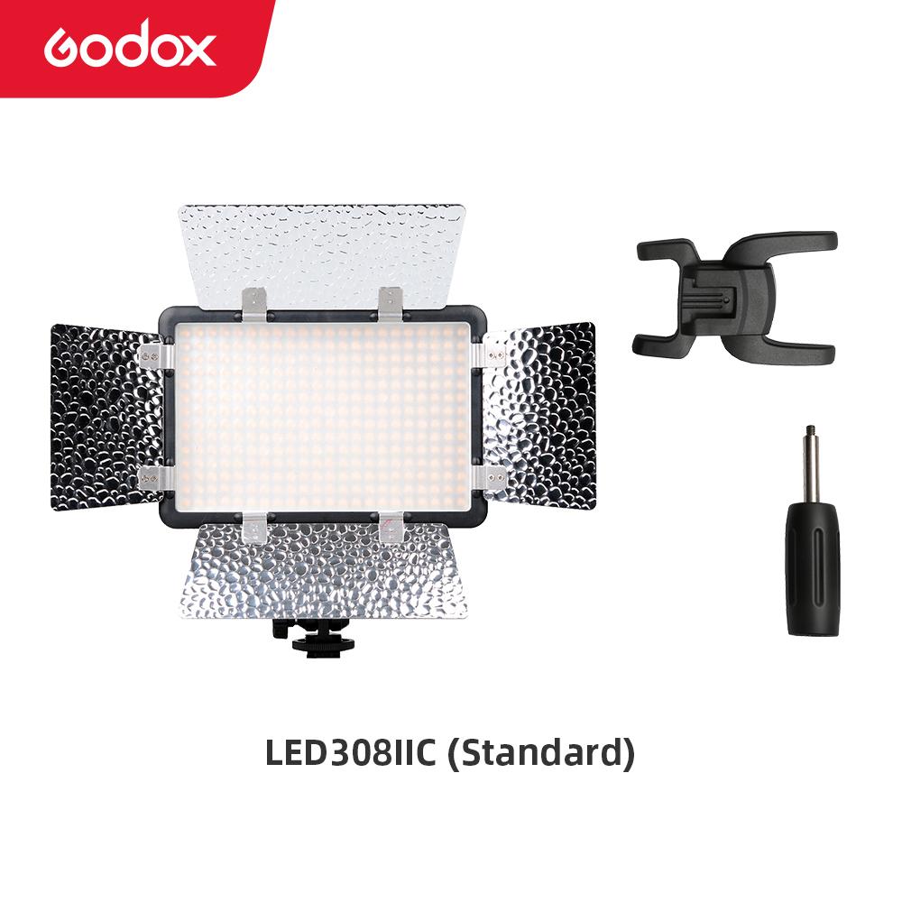 Godox LED308C II LED308 3300K-5600K LED Video Light Lamp for DV Camcorder Camera+NP770 4400Ahm Battery & Charger Kit 1