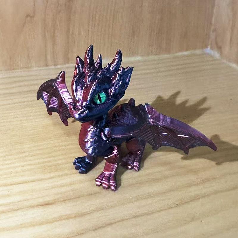 3d Printed Dragon,Fidget Dragons Toy Figurines, Animal Joint Activity Models Desktop Ornaments Simulation Model Figurines Gifts