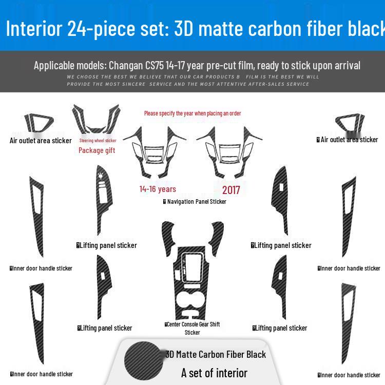 Changan CS75 Interior Carbon Fiber Console Sticker (14-21) - Free Replacement Included