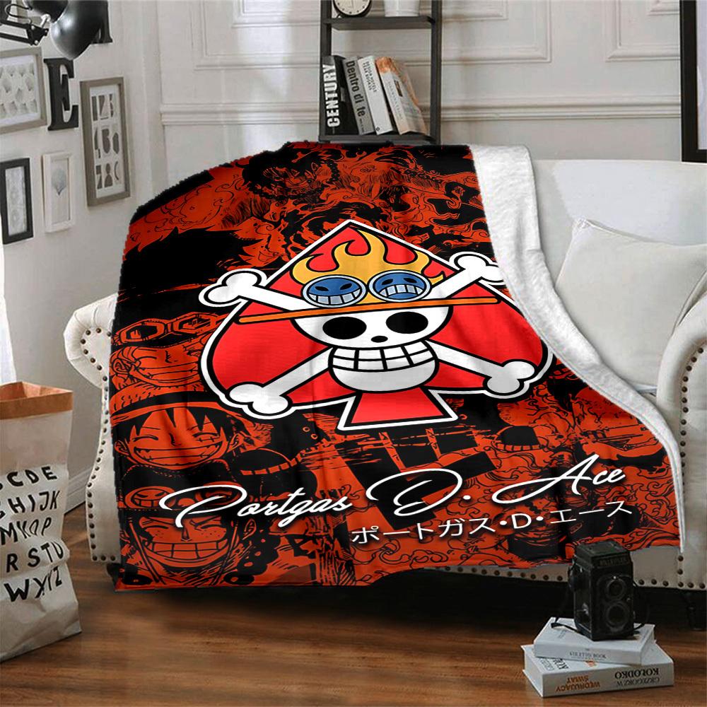 1pc One Piece Ace Soft Skin-Friendly Flannel Blanket with Digital Printing, Various Sizes Available for Family, Friends, Birthday