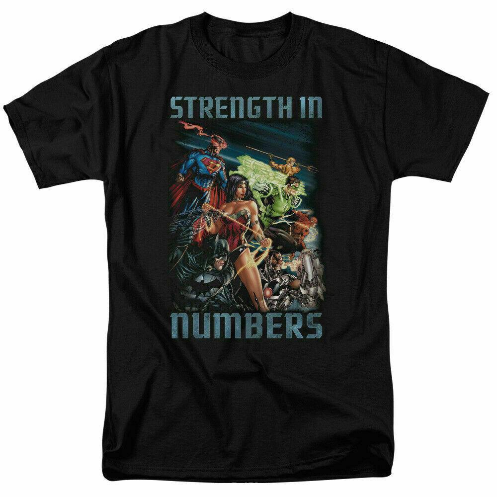 

Justice League Strength In Numbers T Shirt Licensed Comic Book Tee Black M