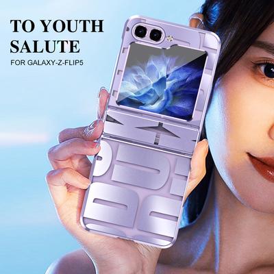 Transparent Hinge Case For Samsung Galaxy Z Flip 6 5 4 3 Lovely Full-wrap Drop-proof Cover For Galaxy Z Flip6 Flip5 Flip4 Flip3