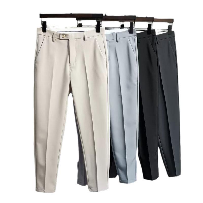 Men's Korean-Style Slim Suit Pants - Trendy Nine-Point Casual Trousers for Autumn/Winter