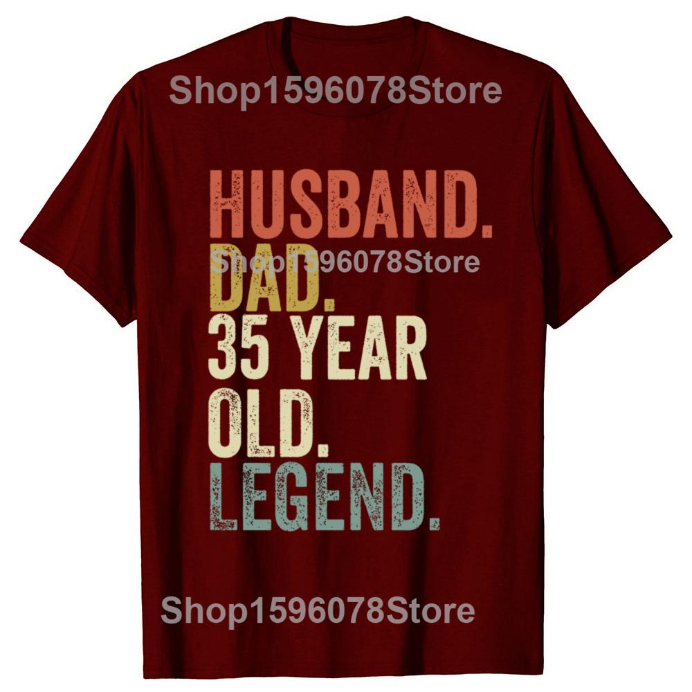 Funny 35th Birthday for Men Husband Dad 35 Year Old Legend T Shirts Men Streetwear Tee Shirt Short Sleeve Unisex 1990 Clothing