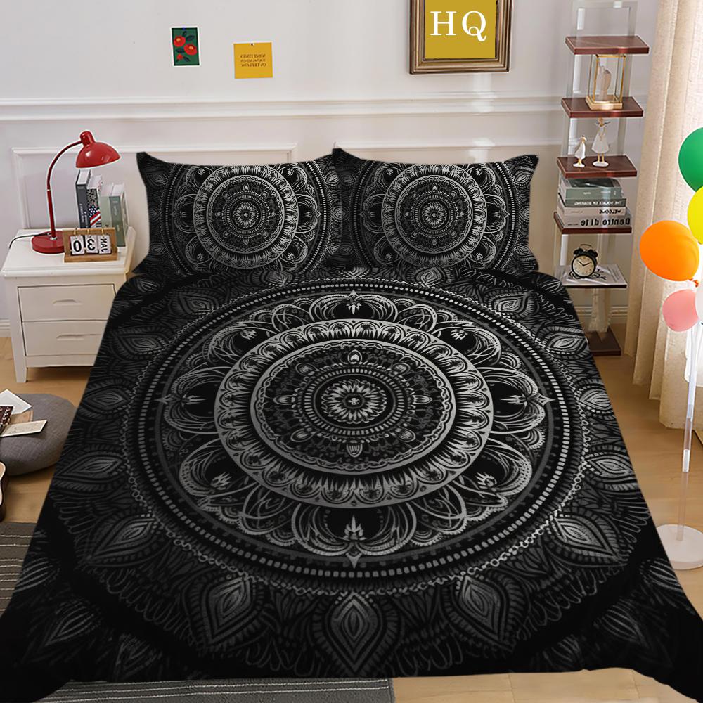 Módní sada povlaků na přikrývku Špičkové designové dekorace do ložnice 3D povlečení na polštář s potiskem mandaly