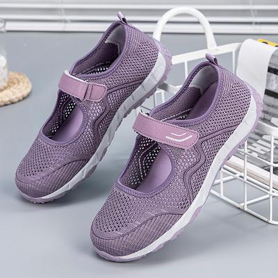 Damskie buty ażurowe oddychające wygodne lekkie miękkie antypoślizgowe płaskie buty dla mamy do biegania na zewnątrz casualowe sportowe buty rozmiar 43