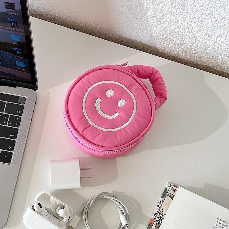 

Women s Cosmetic Bag Cute Embroidered Round Small Makeup Bag, Exquisite Niche Portable Storage Bag
