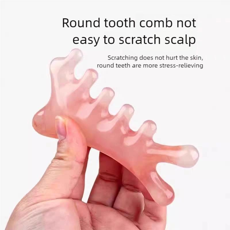 Head Massage Scalp Four-in-one Massage Comb Meridian Scalp Resin Scalp Massage Comb Head Unblocking Face Nose Massager Guasha