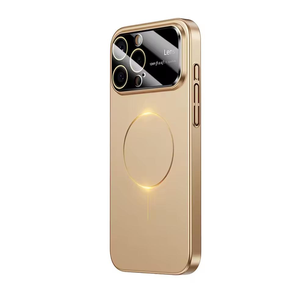 Luxury Camera Large Window For Magsafe Phone Case for iPhone 17 Air 16 14 15 13 12 11 17 Pro Max Magnetic Shockproof Hard Cover