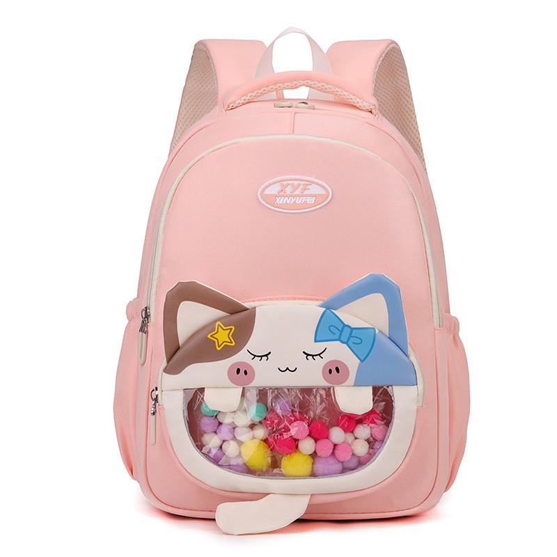 Large Capacity Cartoon Backpack With Transparent Window Perfect For Kids School Use