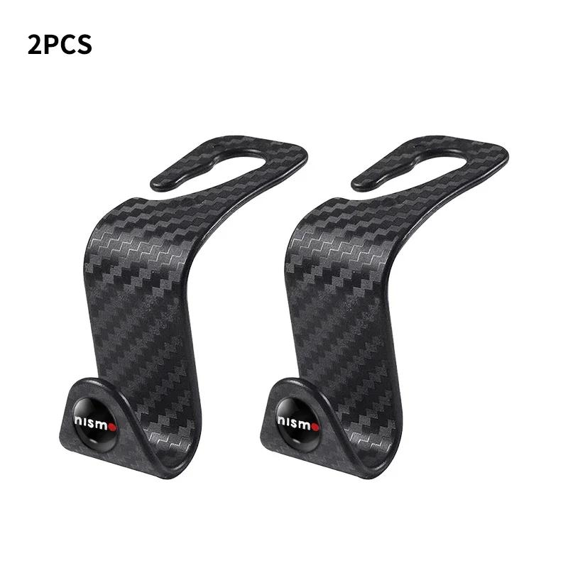 1/2/4pcs Carbon Fibre Car Rear Seat Hook Hanger Storage Organizer Hooks For Nismo Nissan Qashqai Juke X-Trail Patrol Navara Tiid