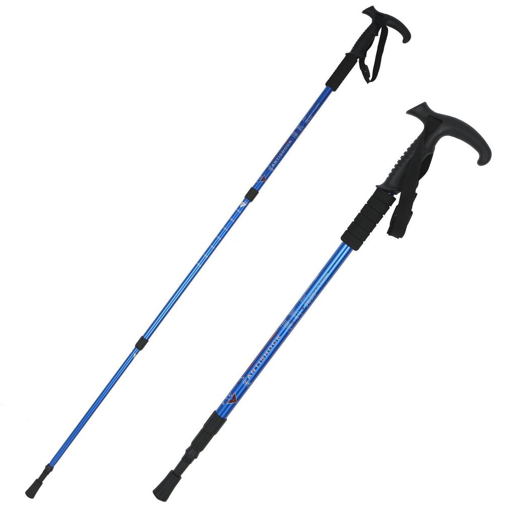 Teleskop-Trekkingstock aus Aluminiumlegierung für den Außenbereich, rutschfest, stoßdämpfend, zum Wandern und für ältere Menschen