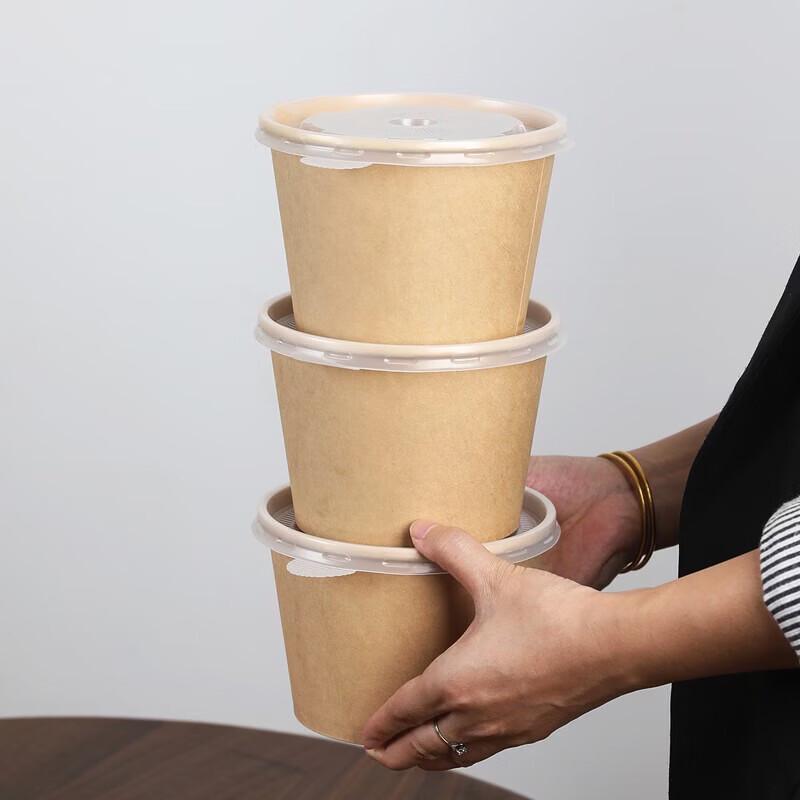 Fang Cao Di Disposable Thickened Paper Bowls, 360ml (50-pack)