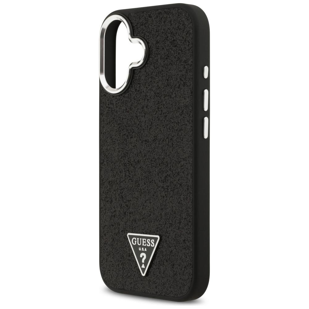 Guess Glitter Triangle Logo MagSafe Case for iPhone 17 Black