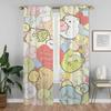 Set Of 2 Sumikko Gurashi Home Interior Curtains Living Room Shades Tulle Bedroom Partition Camera Mosquito Repellent Made Polyester Sitting Window