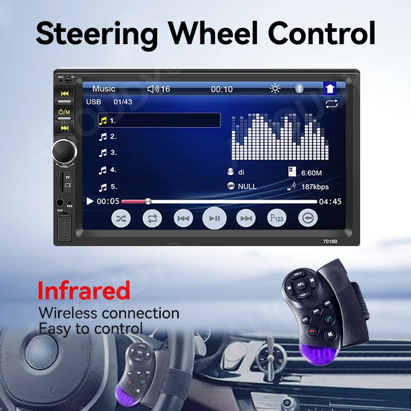 AHOUDY 7" 1 DIN CarPlay Android Auto Universal Auto Stereo Radio Touchscreen MirrorLink Reversing Camera BT