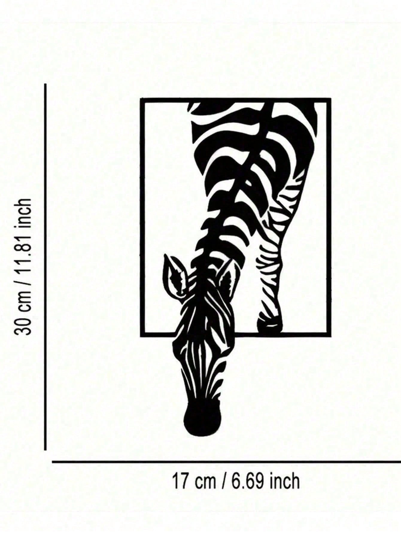 Modern Metal Zebra Wall Decor Black White Animal Print Sculpture Farmhouse Boho Chic Indoor Outdoor Gift TY7125-01 разноцветный