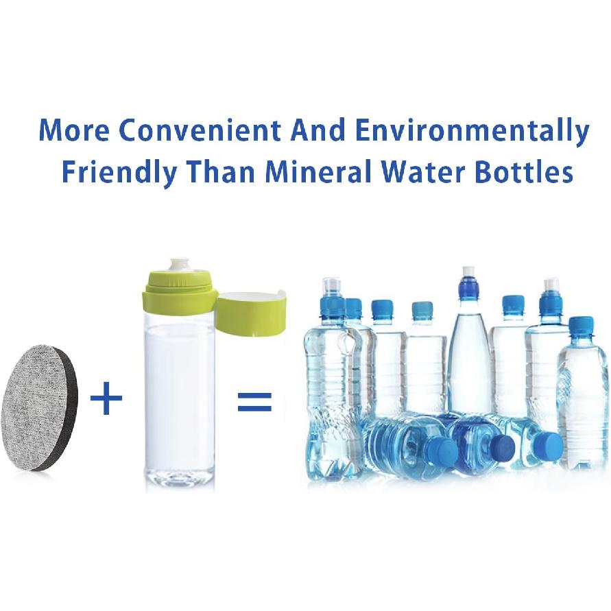 Micro Disc Water Filter Discs for Brita Fill and Go Water Filter Bottles Carafes, Reduce Chlorine, Microparticles and Other Impurities (Pack of 4)