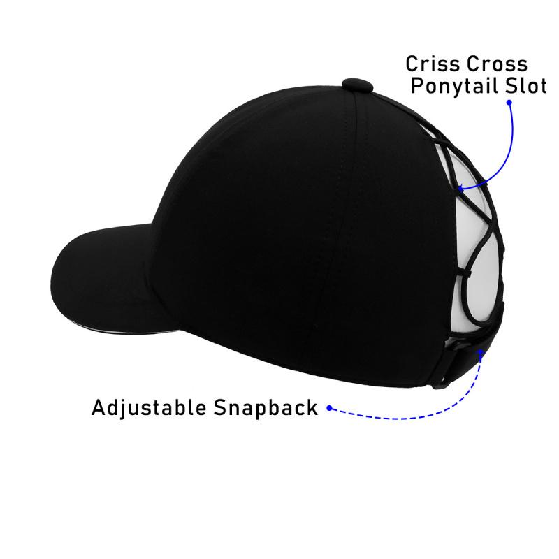 New Solid Color Women's Outdoor Baseball Cap Quick-Drying UPF 50  Waterproof Large Brim Outdoor Running Sports ponytail Caps