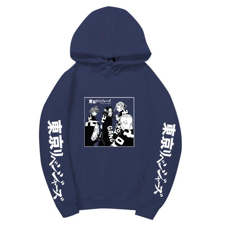 Tokyo Revengers Gang Group Unisex Fleece Hoodie Autumn Winter Black White Manga Print Long Sleeve Anime Pullover Sweatshirt