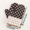A Pair of 2pcs Pastoral Style Thickened Plaid Microwave Oven Thermal Insulation Gloves Microwave Oven Gloves Anti-scalding Gloves