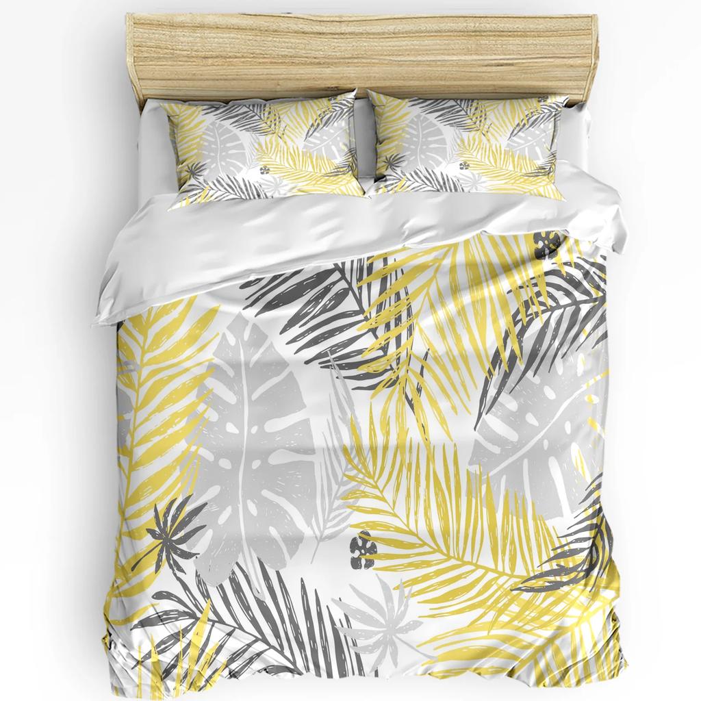 3pcs Bedding Set Tropical Jungle Leaves Monstera Green Home Textile Duvet Cover Pillow Case Boy Kid Teen Girl Bedding Covers Set
