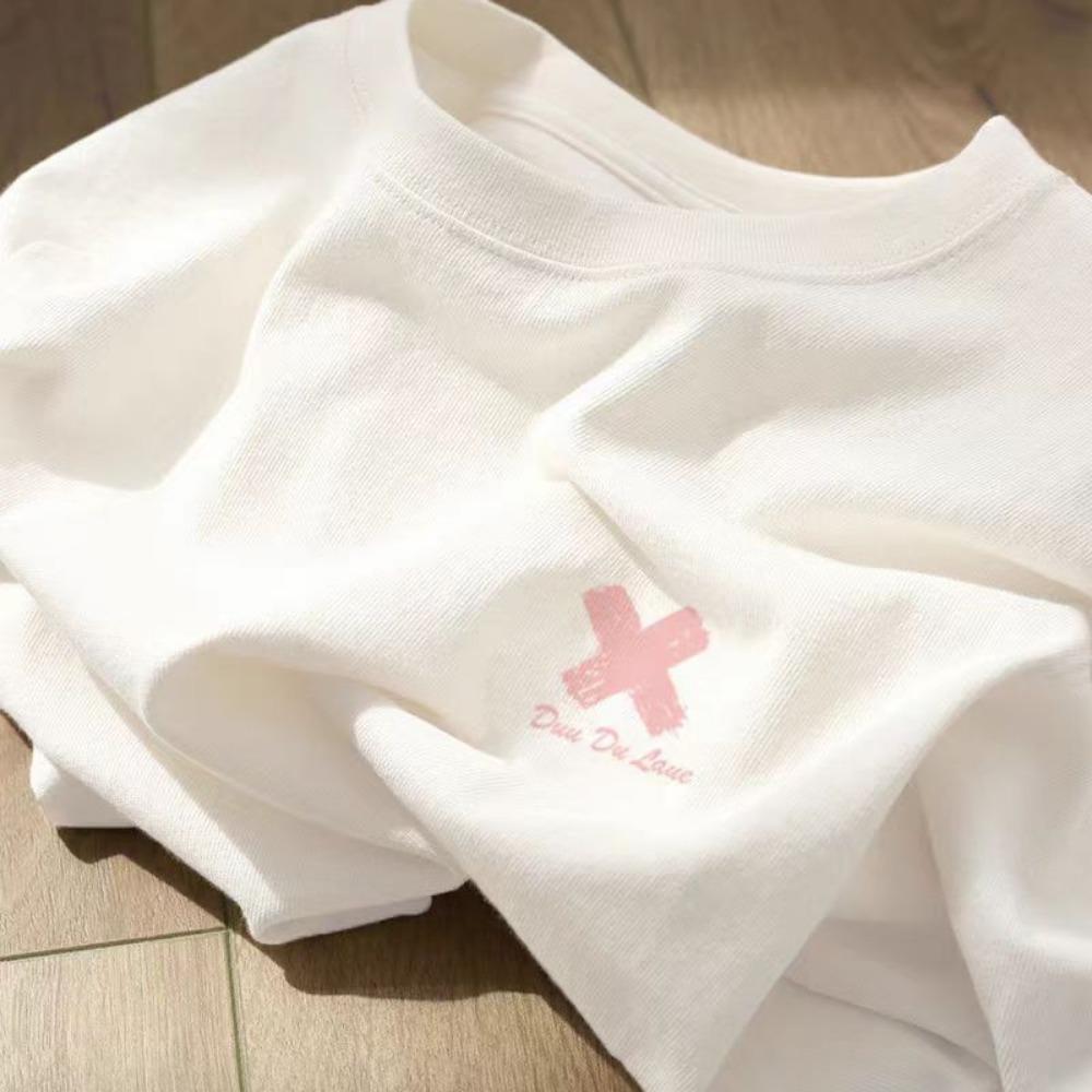 Women's Cotton Short-Sleeved T-shirt Summer Women's Loose White Short-Sleeved Shirt