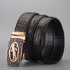 Belt Men'S Business High-End Leather Alligator Pattern Automatic Buckle Belt Embossing