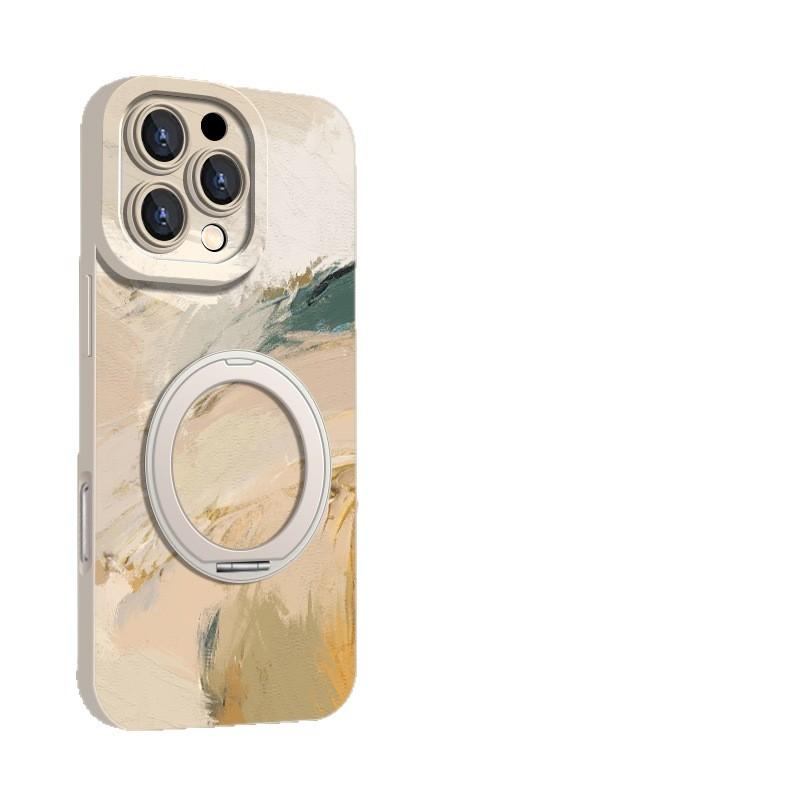 Applicable To Apple 16promax Mobile Phone Case, New National Style Painted Wristband Bracket 15 Fashionable Women's iPho