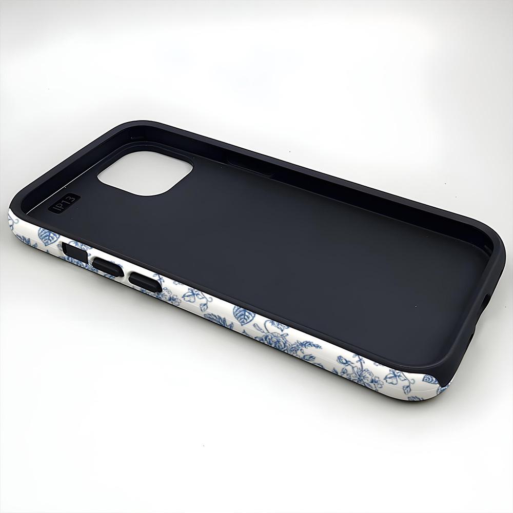 Popular new Chinese blue and white porcelain flower mobile phone case Apple 17 anti-drop film case iPhone14 magnetic case