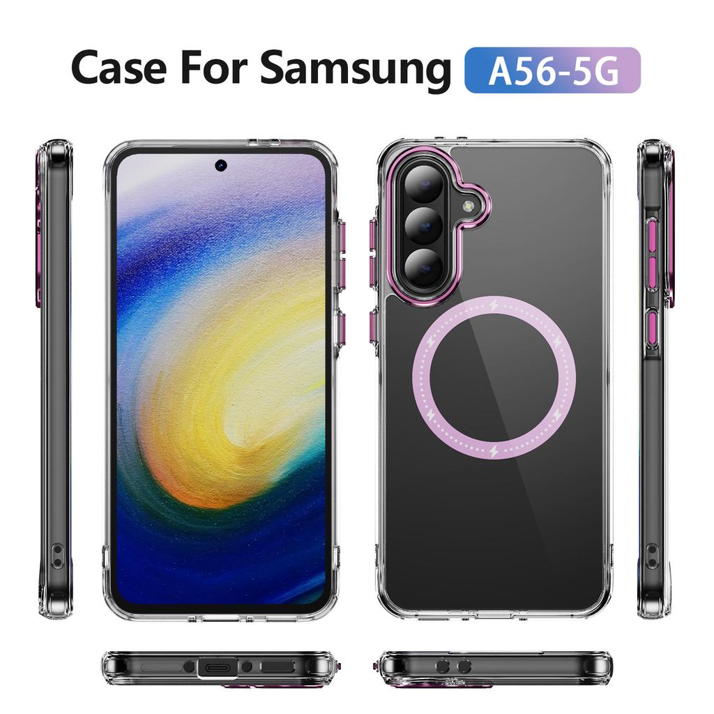 New Product for Samsung Phone Case, Korean Ins Style Transparent Phone Protective Case, Magnetic Suction Phone Case, Hard Shell