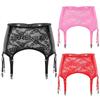 6 Pinces Métalliques Porte-Jarretelles en Dentelle pour Femmes Cuir PU Motif Floral Bretelles pour Bas Hauts de Cuisse