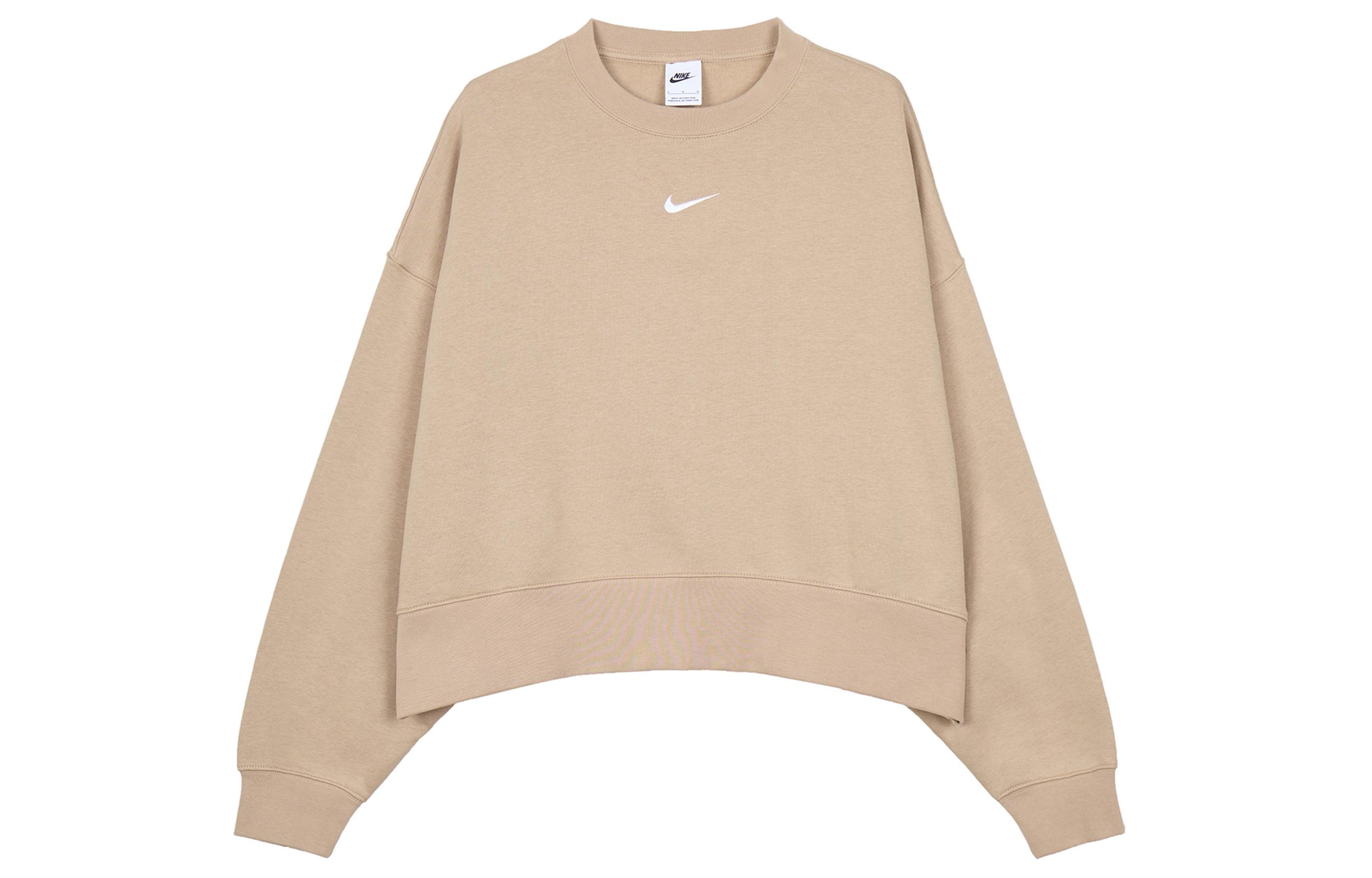 Nike NSW Collection Essentials Women ss Crewneck Pullover Sweatshirt Yellow DJ7666-200 XL