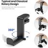 360° Rotating Headphone Stand PC Gaming Headphone Desktop Hook and Cable Clamp Headphone Stand