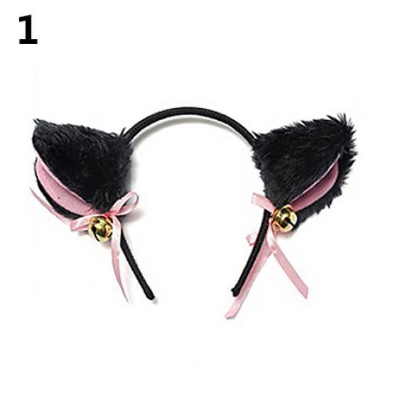 Cartoon-Katzen-Fuchsohren-Stirnband mit Glöckchenschleife für Anime-Cosplay-Party-Kostüme