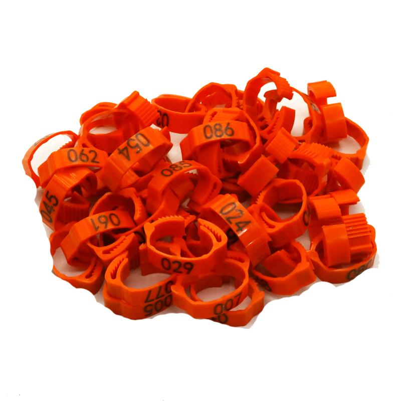 20PCS Chicken Foot Ring Adjustable Size Poultry Leg Digital Label Buckle Ring 6 Colors Plastic Chick Duck Goose Farm Equipment
