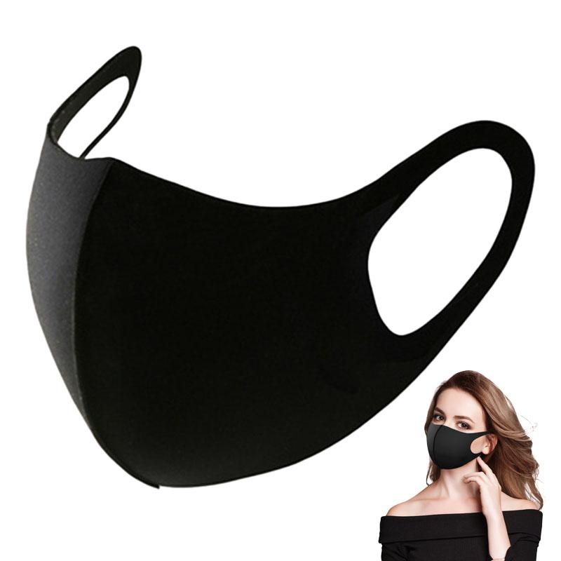 Sun Protection Face Mask for Men Women Spring Summer Black Earloop Mask Breathable Block Droplets Elastic Washable Face Mask