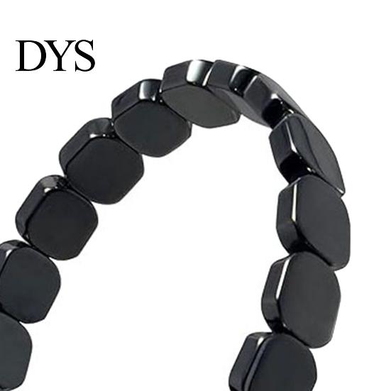 Minimalist Jewelry Men Bracelet Super Elastic Fit Black Iron Ore Non-dyed Fade Resistant Geometric Beads Wristband Non-plastic