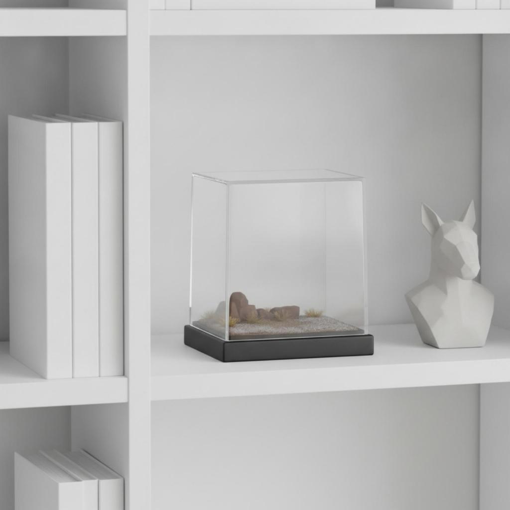 Acrylic Display Case with Dust Cover Dustproof Miniature Clear