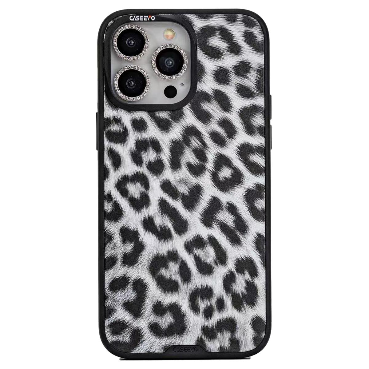 

CASEEVO For iPhone 16 Pro Case Compatible with MagSafe TPU Acrylic Phone Cover with Detachable Leopard Backplate Black/White
