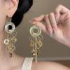 Elegante Goldscheiben-Quastenohrringe - Retro-Hofstil-Stecker für Damen, Kollektion 2026
