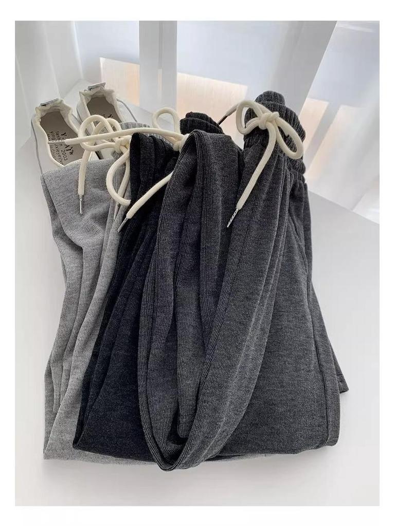 Petite Elastic Waist Wide Leg Drawstring Pants for Women, XS - Slimming, Straight, Casual Style