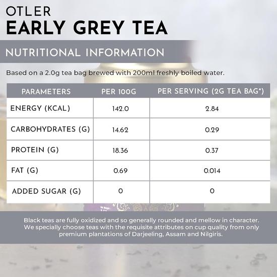 Otler Earl Grey Black Tea Loose Leaf – 100g – Nilgiri Tea Blended with Natural Bergamot – Citrus-Flavored Aromatic Brew (New & Improved)