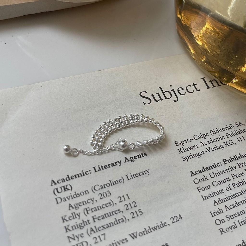 Elegant S925 Silver Smiley Face Charm Ring With Colorful Beads For Trendy Women