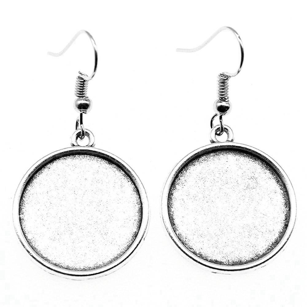 Round Cabochon Base Dangle Earrings DIY Jewelry Findings For Handmade Gifts