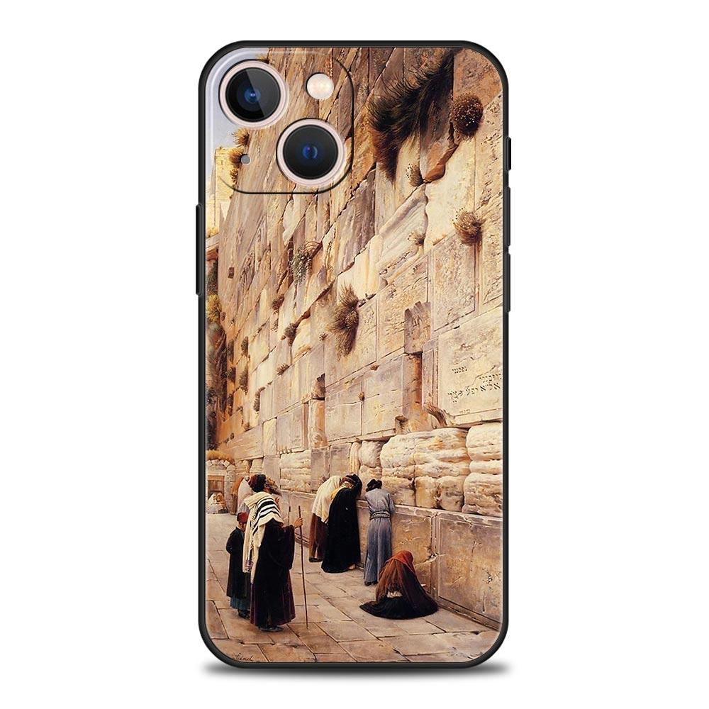 Custodia per Telefono con Edificio di Gerusalemme Per iPhone 16 13 15 14 12 11 Pro MAX XR X SE XS 7 8 Plus Copertura Morbida in TPU
