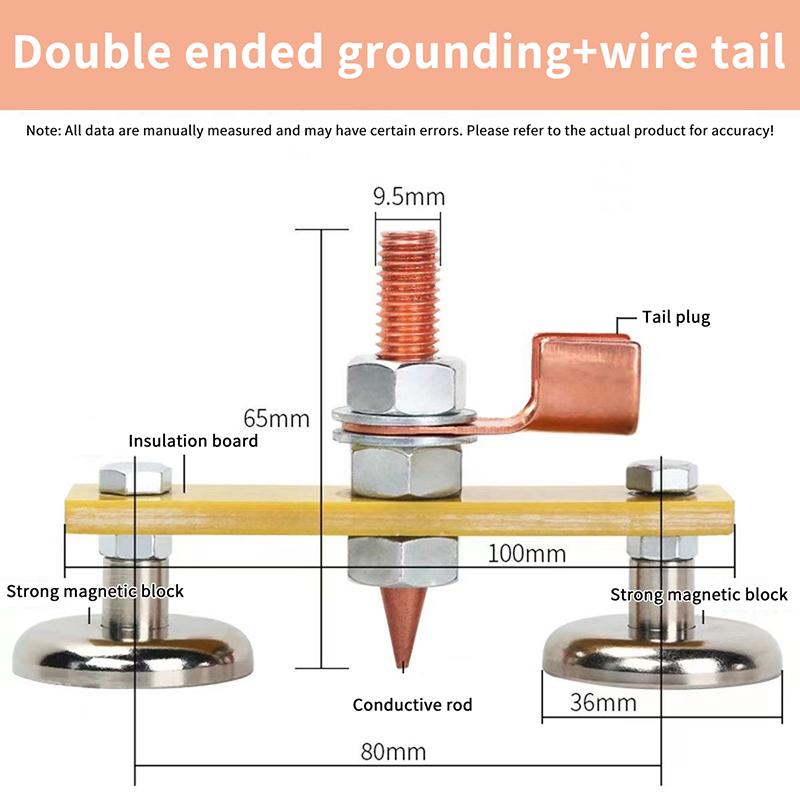 1 Set Metal Double Head Style Metalworking Magnet Head Magnetic Ground Clamp Metal Plate Welding Support Tool Accessories
