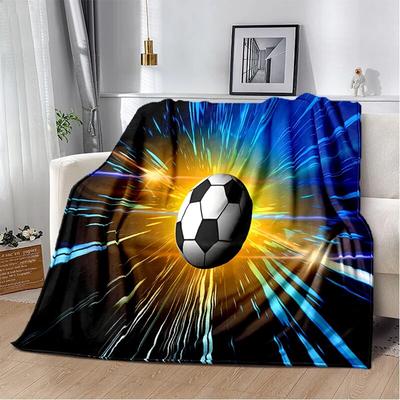 3d Soccer Football Sports Silhouette Pattern Manta Sofa Bed Cover Soft Blanket Plaid Soft Warm Flannel Throw Blankets Fans Gift